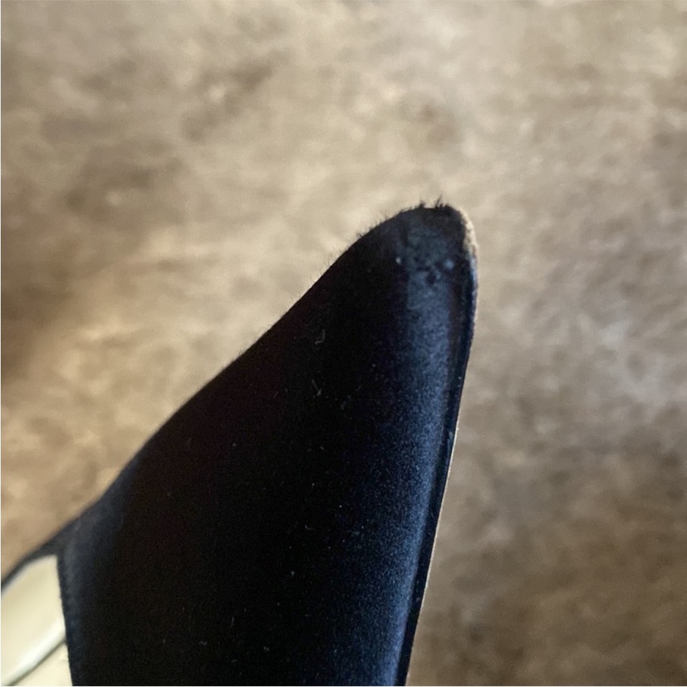 Classic Christian DIOR Black Satin Pointy Toe Kitten Heel Shoes - Picture 13 of 16